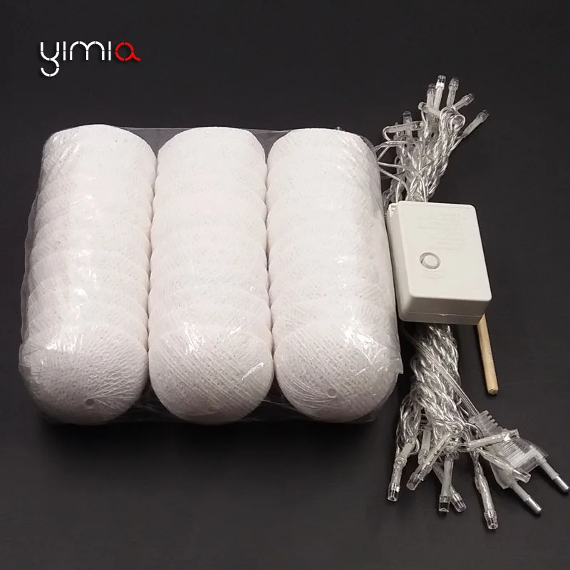 YIMIA 20 шт./компл. белый ватным тампоном Строка светильник s для патио, свадебные, вечерние luminaria рождественские натальные Гирлянда украшение ночной Светильник