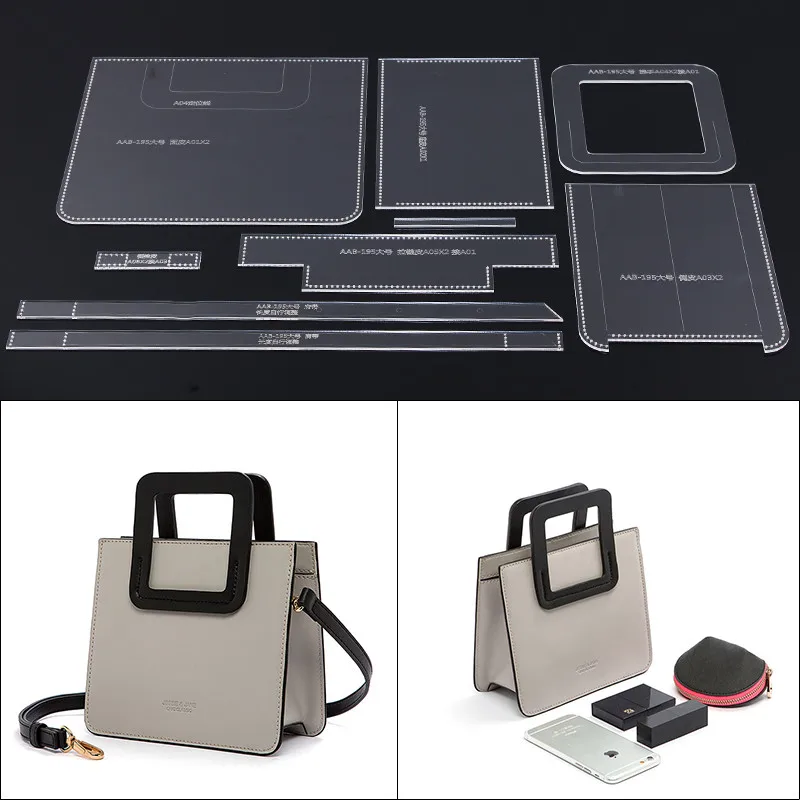 

DONYAMY 1Set Acrylic Leather Template Lady Handmade leather goods shoulder bag DIY Model