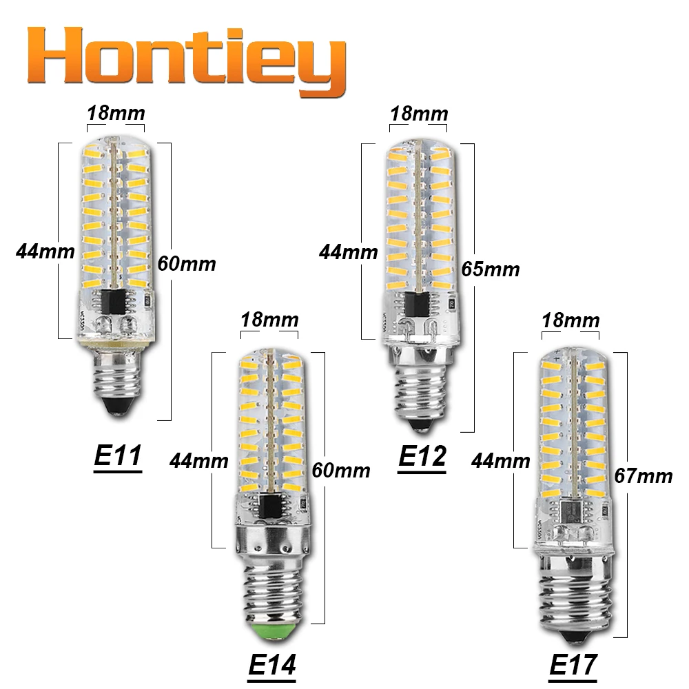 Hontiey мини светодио дный лампы силиконовые кукурузы 80 s SMD 4014 G4 G8 G9 E11 E14 E17 BA15D высокое