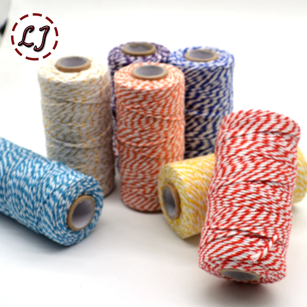 100 м/рулон 2ply Bakers Шпагат Веревка хлопок шнуры Веревка для дома Рождественский подарок ручной работы упаковка ремесла проекты DIY