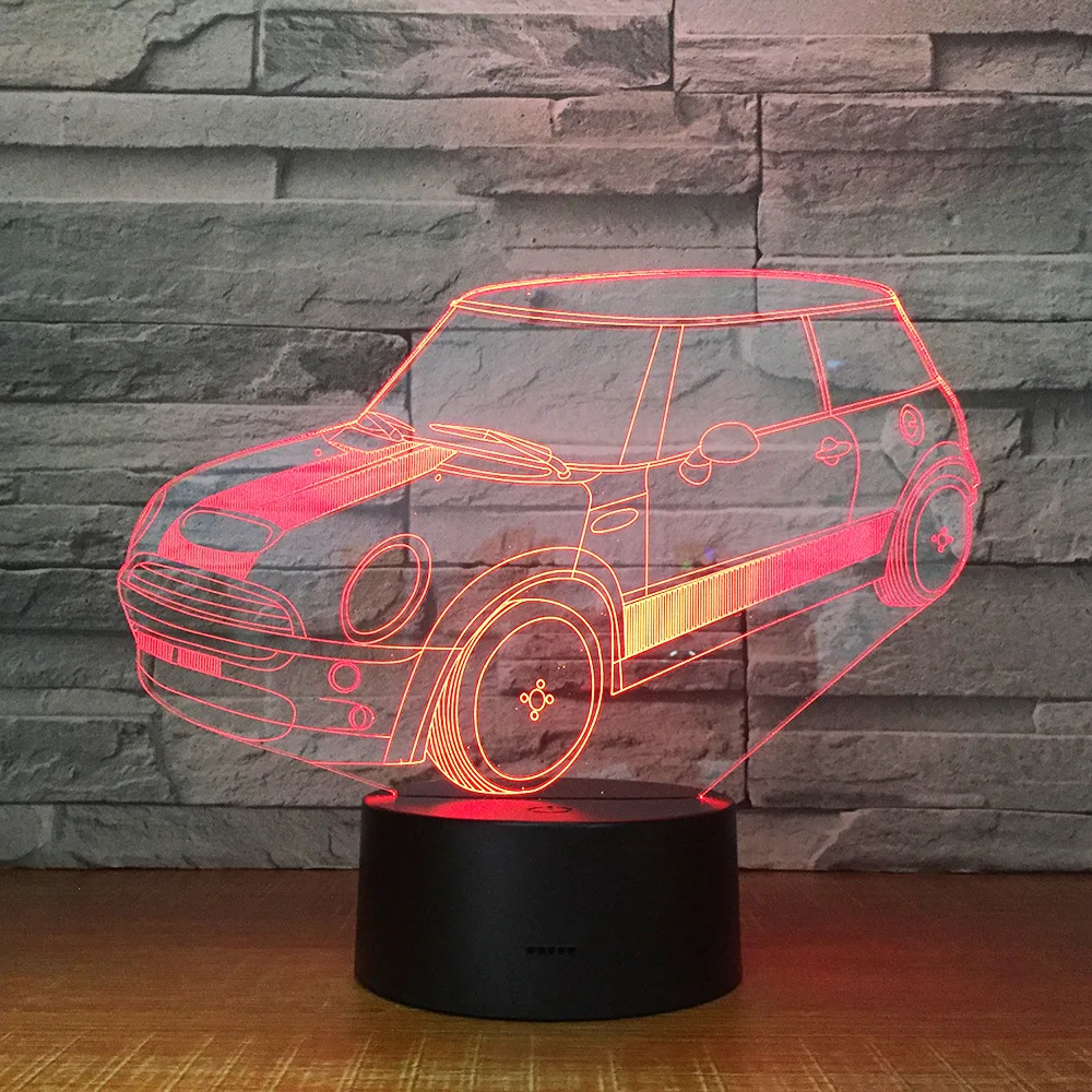 Пульт дистанционного управления Управление автомобиля 3D лампа акриловые стерео Иллюзия светодиодный настольный светильник прикроватный светильник на день рождения для детей, подарочный набор для мальчиков
