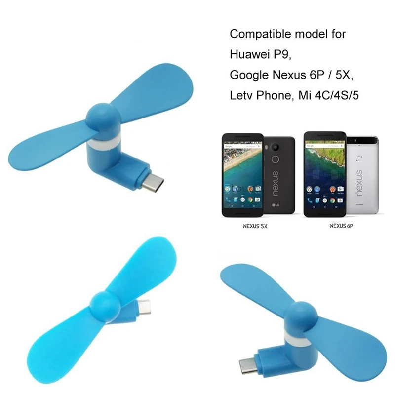 Гибкий мини вентилятор FFFAS Type c для Xiaomi 4c 5 6 Huawei P9 P10 мягкий интерфейс C мобильный