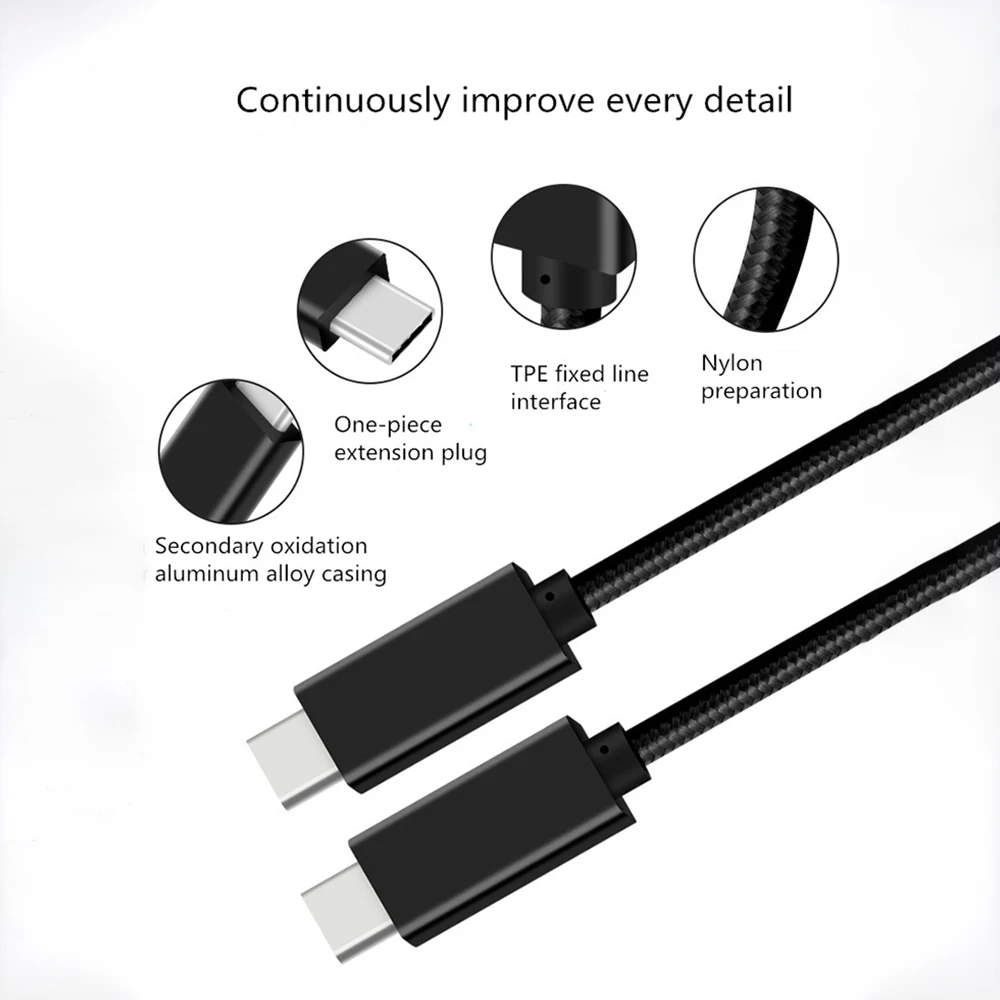 USB 3 1 Type C к кабель Линия передачи данных 5A 100 Вт PD Зарядка 4. 0 для Samsung Note S9 S8 MacBook Pro