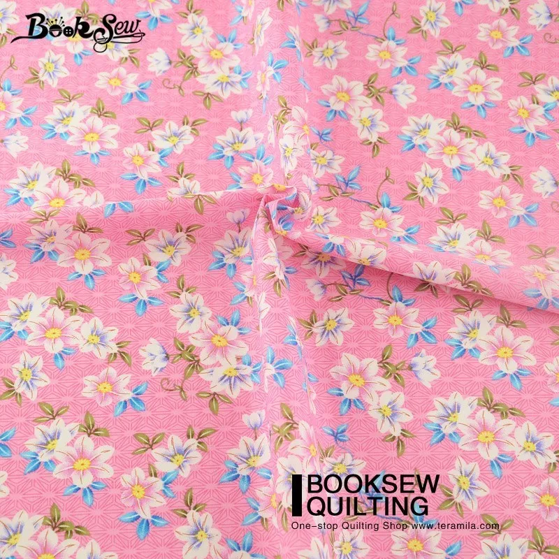 Хлопчатобумажная Поплиновая ткань Booksew милая розовая рубашка с цветочным