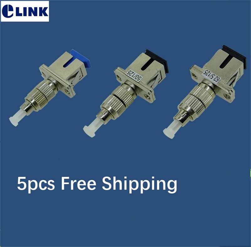 

5pcs SC FC fiber optic FM hybrid connector female to male optical fibre coupler SM MM ftth adapter for VFL use free shipping
