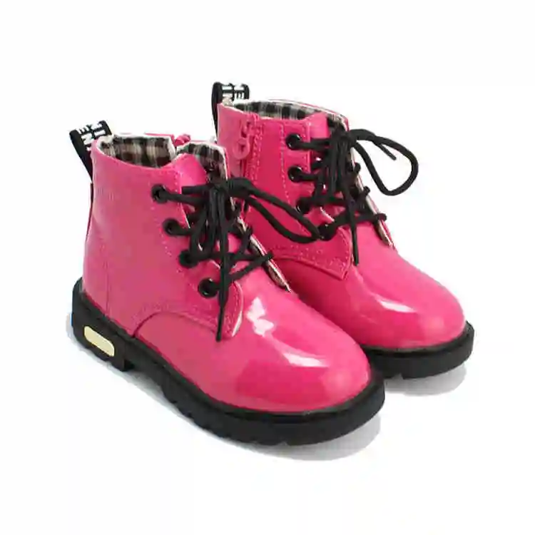 red Single boot Детская обувь; коллекция года; сезон осень; водонепроницаемые сапоги для верховой езды из искусственной кожи; брендовые резиновые сапоги для мальчиков и девочек; детские зимние сапоги; модные кроссовки; 68 - Цвет: red Single boot