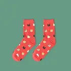 Новинка, модные женские носки с милыми котами, хлопковые носки с рисунками животных, 5 видов цветов, 1 пара