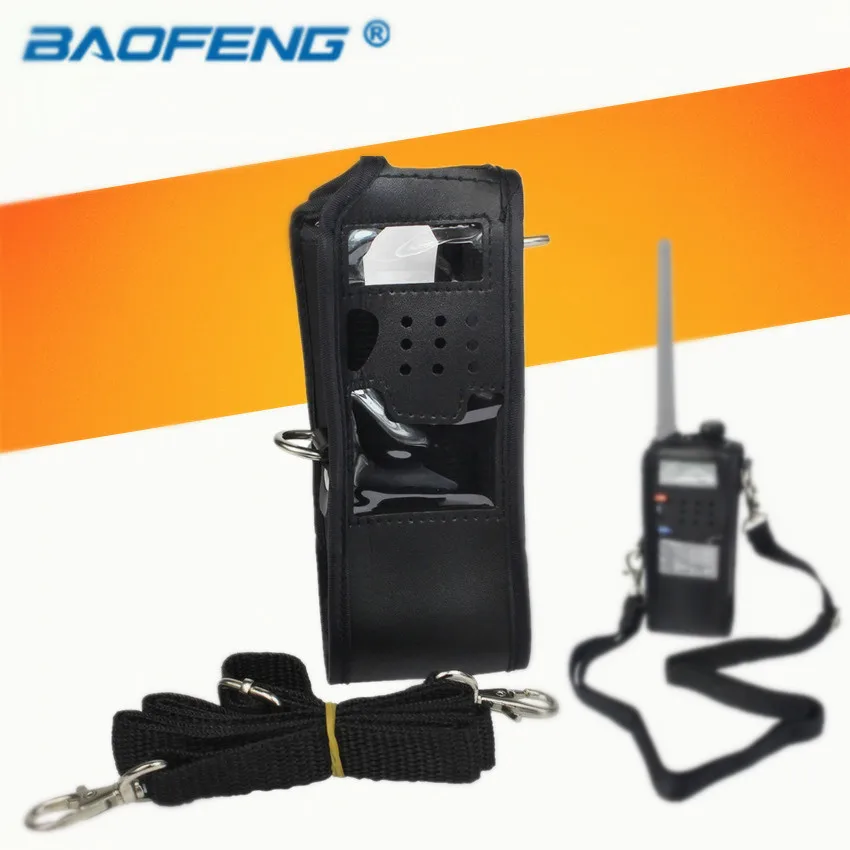 Кожаный чехол для baofeng uv-5r 3800 mah расширенное двухстороннее радио fm tyt th-f8 th-uvf9 th-uvf9d