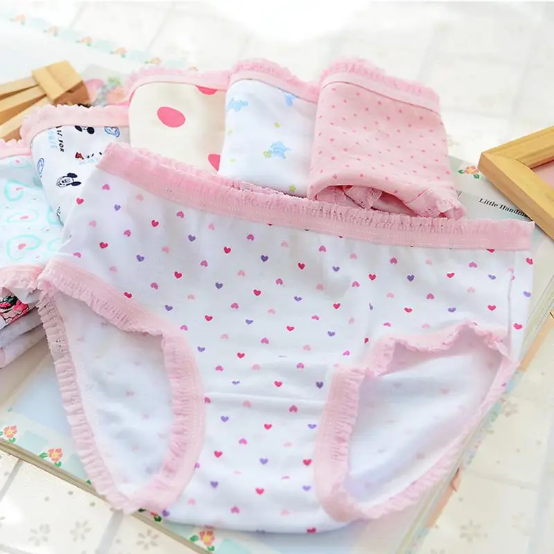 5 шт. детское мягкое нижнее белье для девочек Короткие хлопковые трусы на