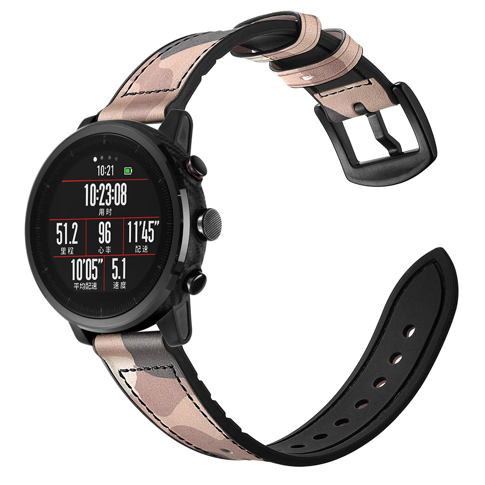 Кожаный ремешок для смарт-часов Xiaomi Huami Amazfit PACE Stratos из натуральной кожи 22 мм |