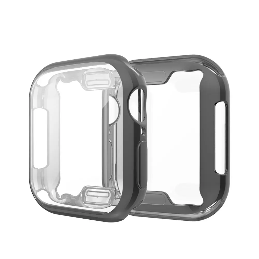 Защитный чехол для Apple Watch Series 5, 4, 3, 2, 1, модный светильник, покрытие из мягкого ТПУ, полное покрытие, спортивный бампер 40 мм, 44 мм, 38 мм, 42 мм