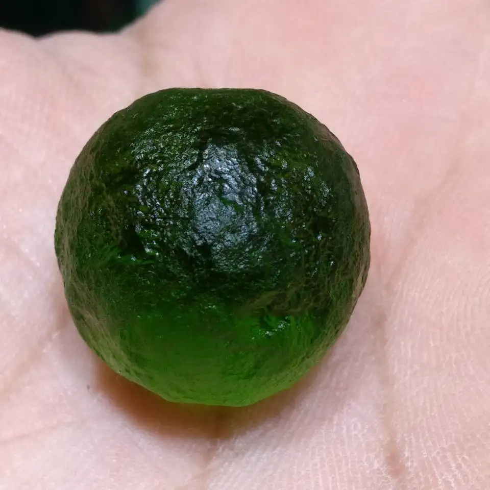 

Green Gem Moldavite Meteorite Impact Glass Czech sphere ball 20mm