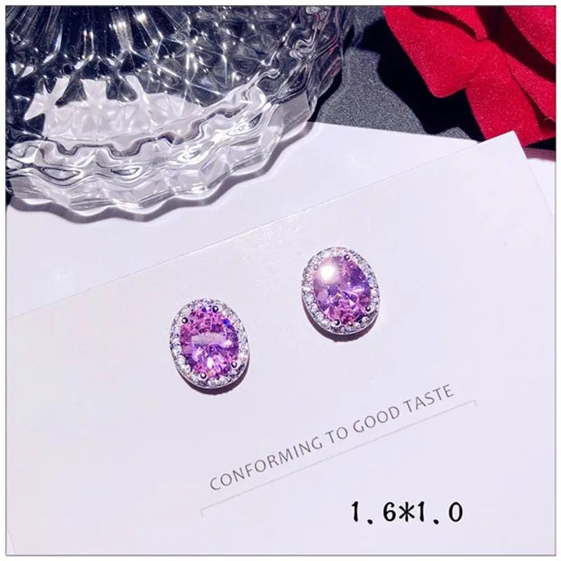 Серьги-капли из стерлингового серебра S925 пробы для женщин с розовым кубическим цирконием, длинные милые Винтажные серьги-капли для невесты на свадьбу, хорошее ювелирное изделие