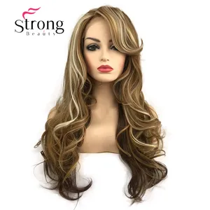 StrongBeauty кружевной передний длинный волнистый светло-коричневый с светлым теплом ок полностью синтетический парик