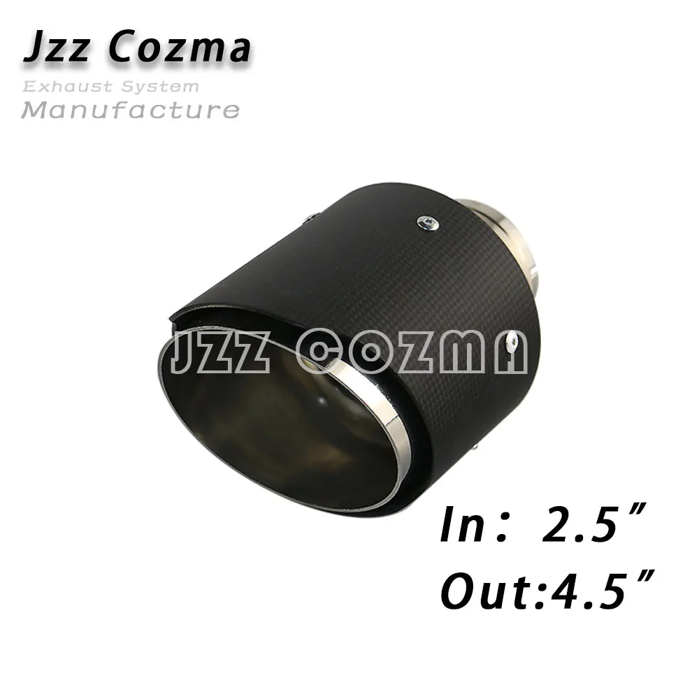 Jzz Cozma 2,2" впускная выхлопная труба для 3,5"/" /4,5" выход из углеродного волокна akrapovic выхлопная труба с выхлопными наконечниками зажим - Цвет: Matt S IN2.5 OUT4.5