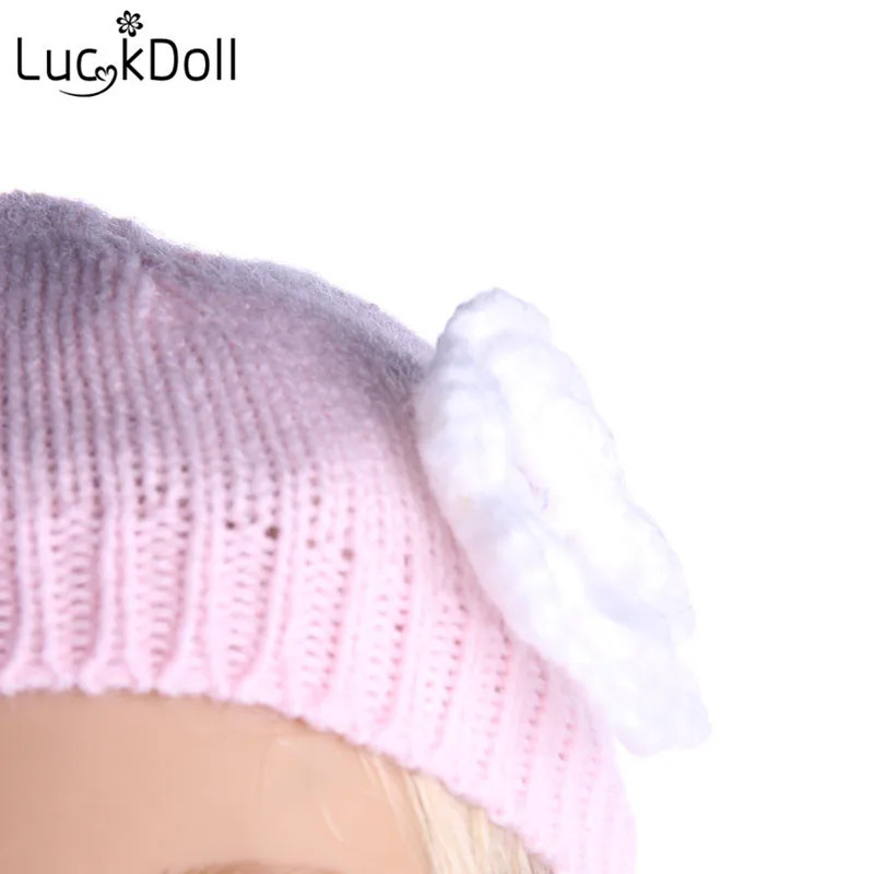 Вязаный свитер LUCKDOLL Джинсовая юбка очки для 18 дюймов американский размер 43 см