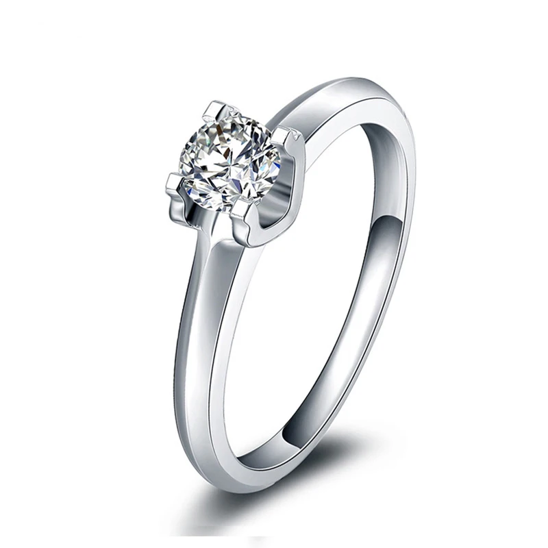 ANI 18K Белое Золото (AU750) обручальное кольцо 0 5 CT сертифицированное I/SI натуральное