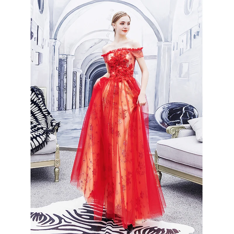 Robe De Soiree Красное длинное вечернее платье Элегантное Vestido Festa Формальное выпускное