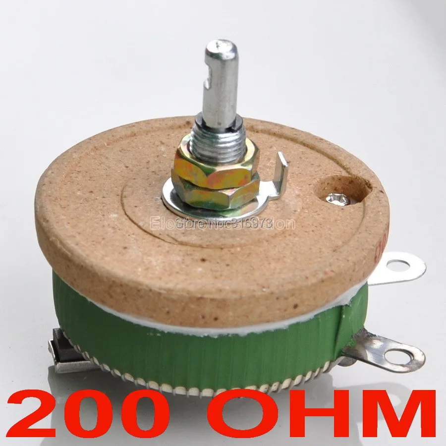 

Мощный проволочный потенциометр 50 Вт, 200 Ом, реостат, переменный резистор, 50 Вт