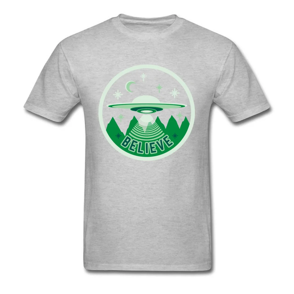 2018 Believe UFO Мужская футболка с рисунком из мультфильма Alien Mountain 100% хлопковая