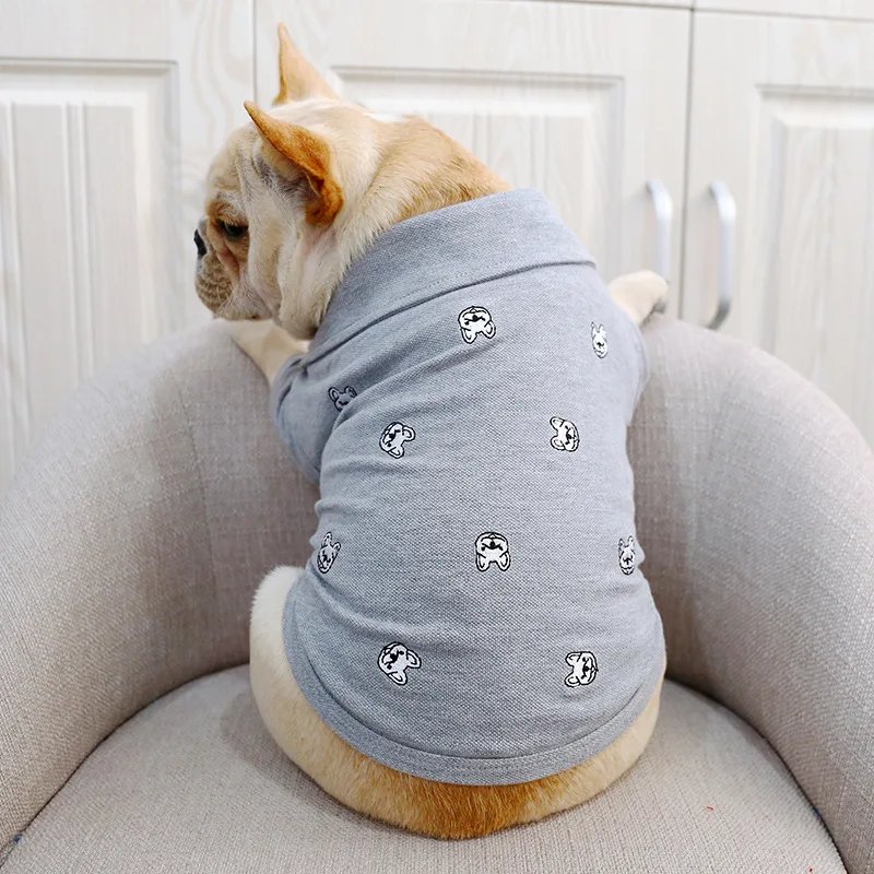 Pet Dog Clothes Summer Cute Cartoon Embroidery T-Shirt Shirts Puppy Law Chihuahua Clothing For Small Medium Dogs Cats | Дом и сад