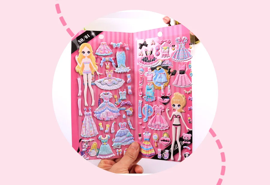 2 шт./упак. Kawaii повязка Принцессы Барби 3D декоративные стикеры сделай сам планировщик дневник в стиле Скрапбукинг Стикеры для альбомов подарок для детей