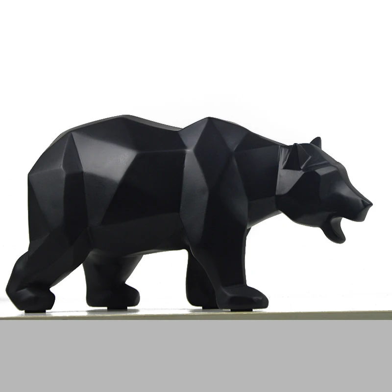 Polar Bear Простые абстрактные геометрические белые медведи, лошадь, скульптура животного, украшения, современный медведь, украшения для дома, аксессуары, статуя ремесла - Цвет: Polar Bear