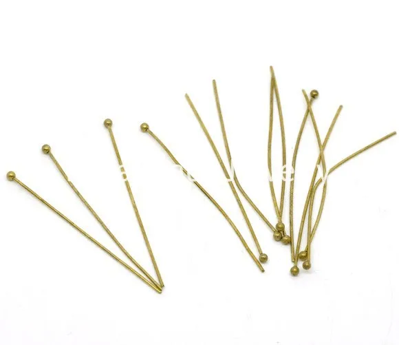 hot- 300 Bronze Tone Copper Ball Head Pins 4.5cm(1-6/8&quot) (B13436) | Украшения и аксессуары