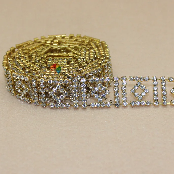 1 ярд 2 см ширина Алмазная цепочка прозрачные чешские хрустальные стразы чашка