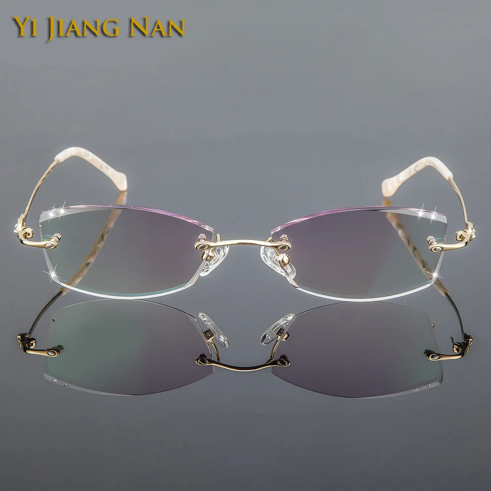 Женские очки со стразами элегантные титановые с линзами|diamond glasses|women brand eyeglasseswomen
