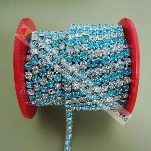 Цепочка из серебра с аметистом 10 ярдов 4 мм|crystal chain|crystal browbandscrystal ss16 |