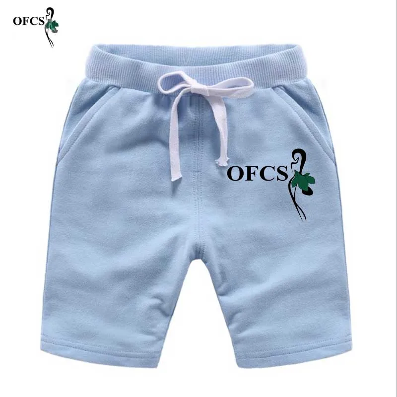Sky Blue Ofcs/брендовые шорты для малышей хлопковые брюки для девочек, шорты детские штаны пляжные шорты для мальчиков детская одежда Беговые лосины 80-150 см - Цвет: Sky Blue