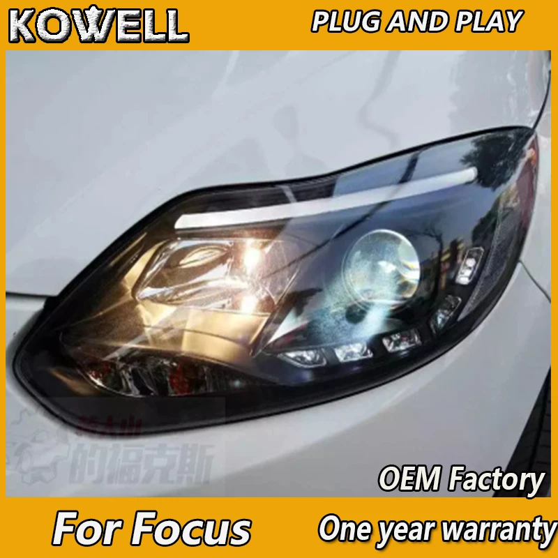 

Car Styling For Ford FOCUS 2012-2014 headlights of sonar For FOCUS LED head lamp led DRL lightbar front light Bi-Xenon Lens