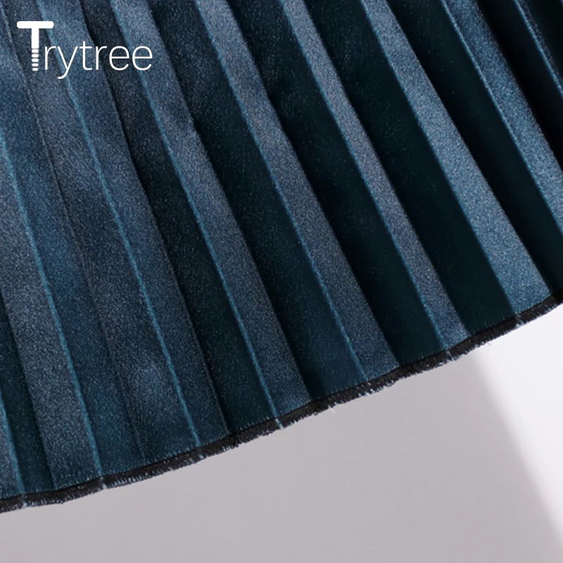 Женская плиссированная юбка Trytree повседневная трапециевидная с геометрическим