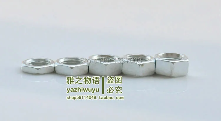 20 шт. 3 4 5 6 7 мм толщиной M10 Шестигранная гайка лампы DIY аксессуары/гайка белый