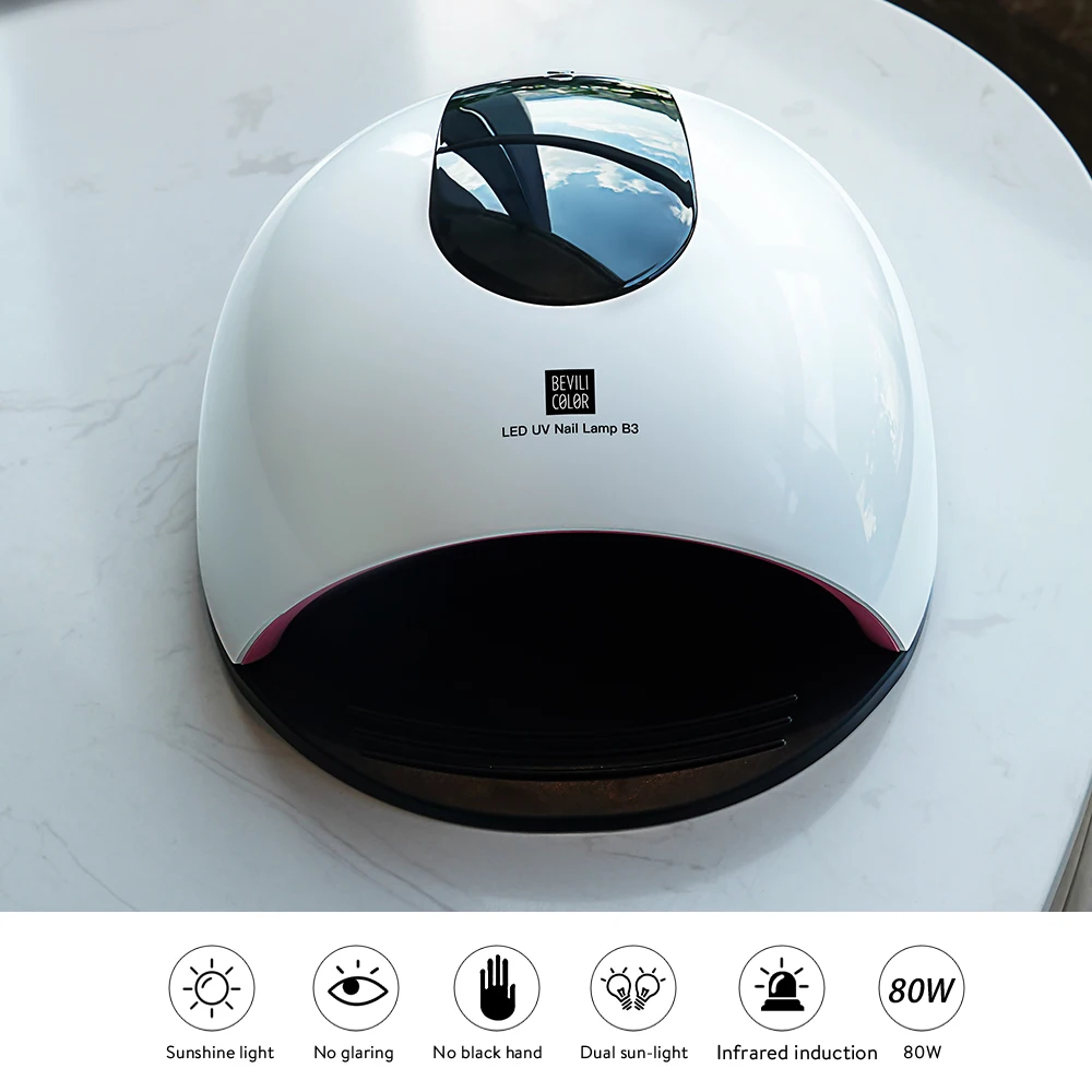 80W Smart Nail Lamp Dryer UV LED Curing Lamps with Automatic Sensor Fingernail &amp Toenail Gel Tool | Красота и здоровье
