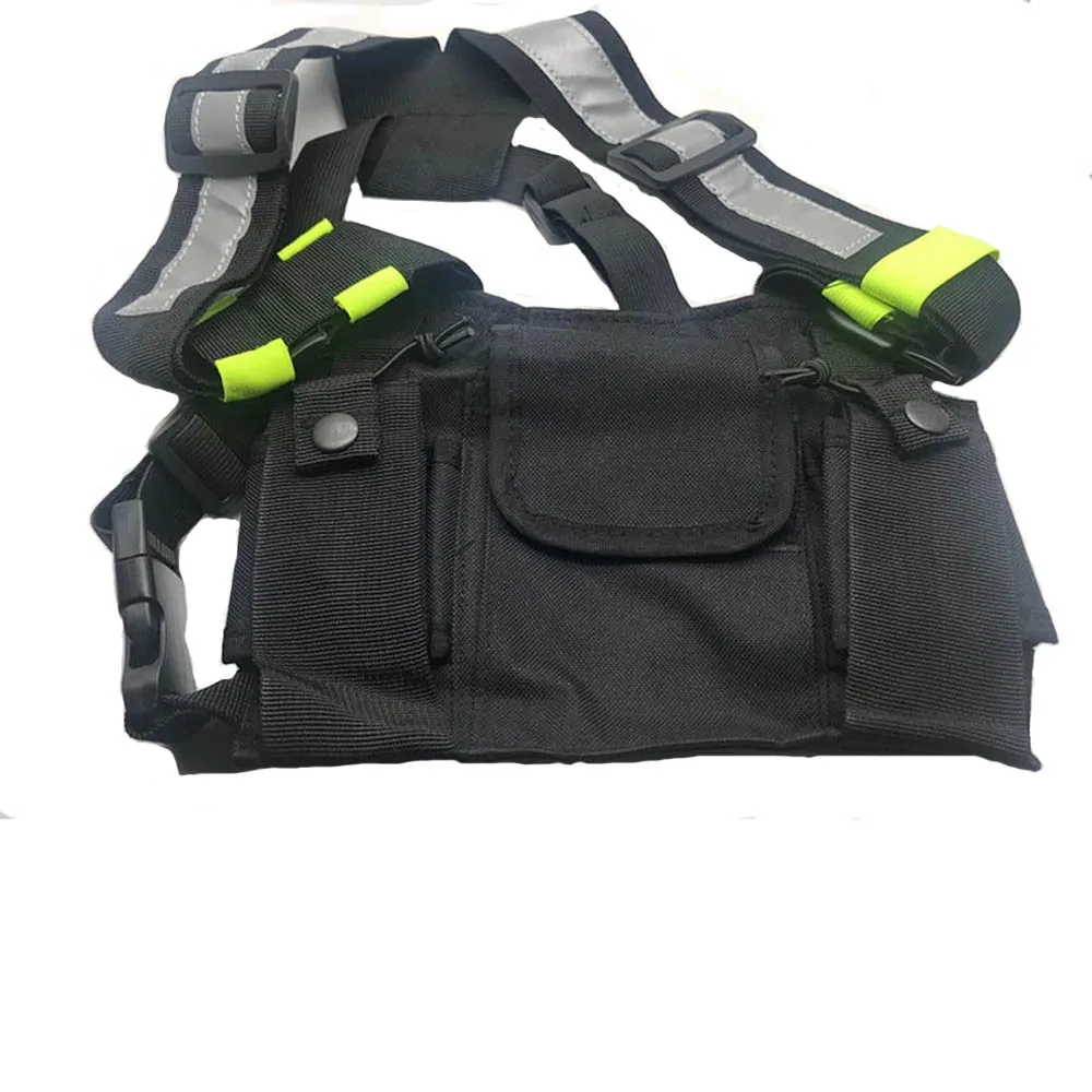 Ярко-зеленый Радио нагрудный передний пакет Чехол-Кобура жилет Rig чехол для