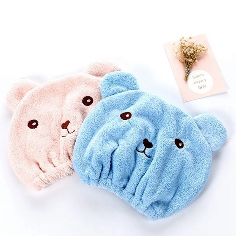 Милая шапочка для душа в форме медведя банные полотенца из микрофибры