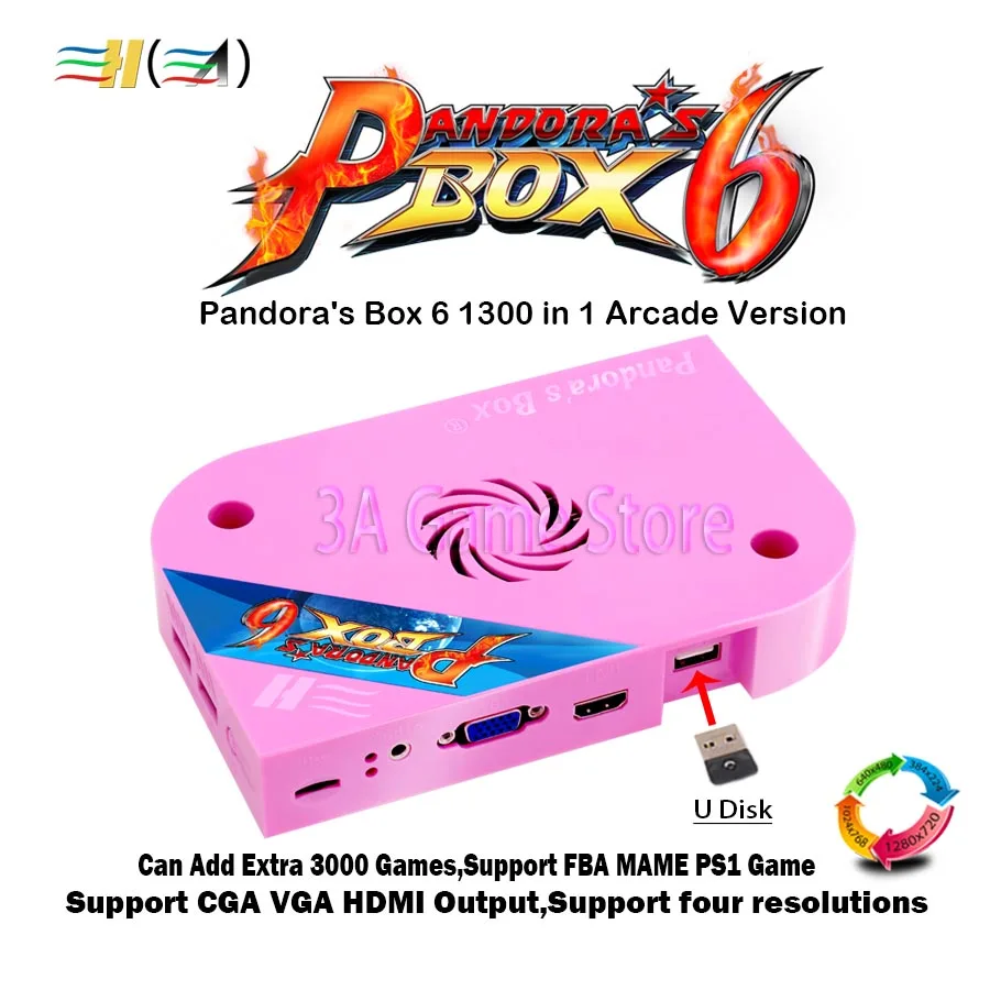 Pandora's Box 6 Arcade jamma board 1300 в 1 поддержка FBA MAME PS1 игра может дополнительно 3000 игр