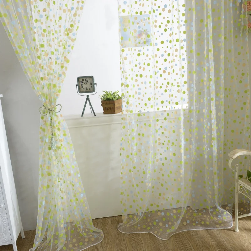 Милые цветные точки 95*200 см украшенные занавесками для гостиной и детской