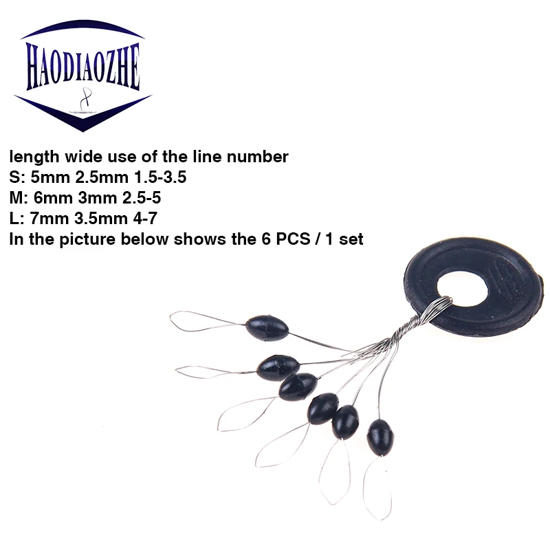 120 шт/20 компллот рыболовная леска сопротивление рыболовный поплавок 6 в 1 черные