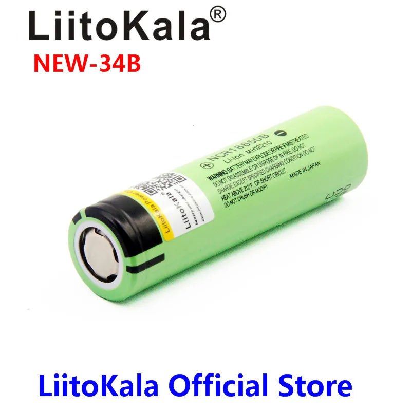 LiitoKala NCR18650B 34B 3,7 в 18650 3400 мАч перезаряжаемая литиевая батарея фонарик батарея
