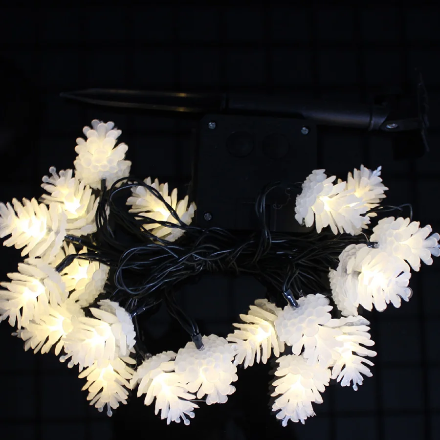 HANMIAO 20/30LED гирлянда на солнечных батареях наружная светодиодная из сосны