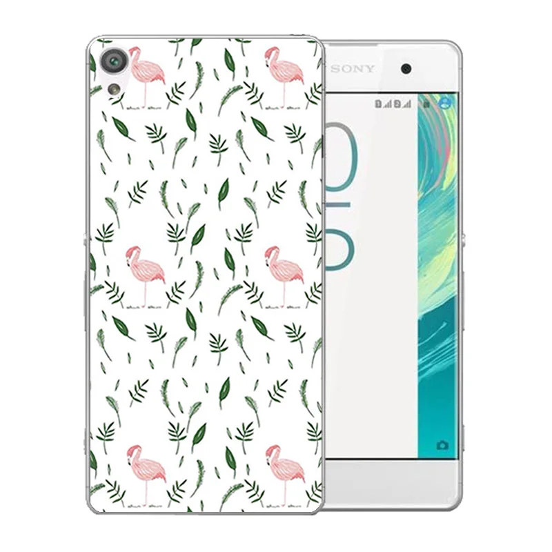 Soft Silicone 5.0 inch FOR Sony Xperia XA F3111 Phone Cases Flamingos Pattern Clear Dual F3112 Protector Back Cover |