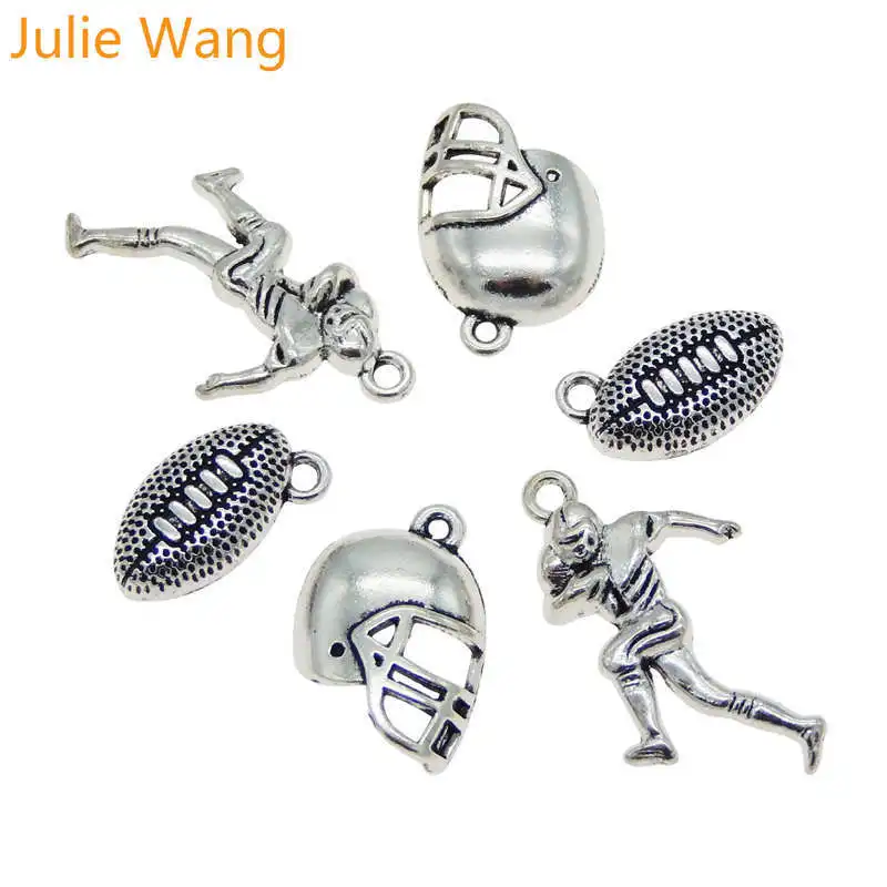 Julie Wang 15 шт. Американский футбол спортивные подвески из Сплава Антикварные