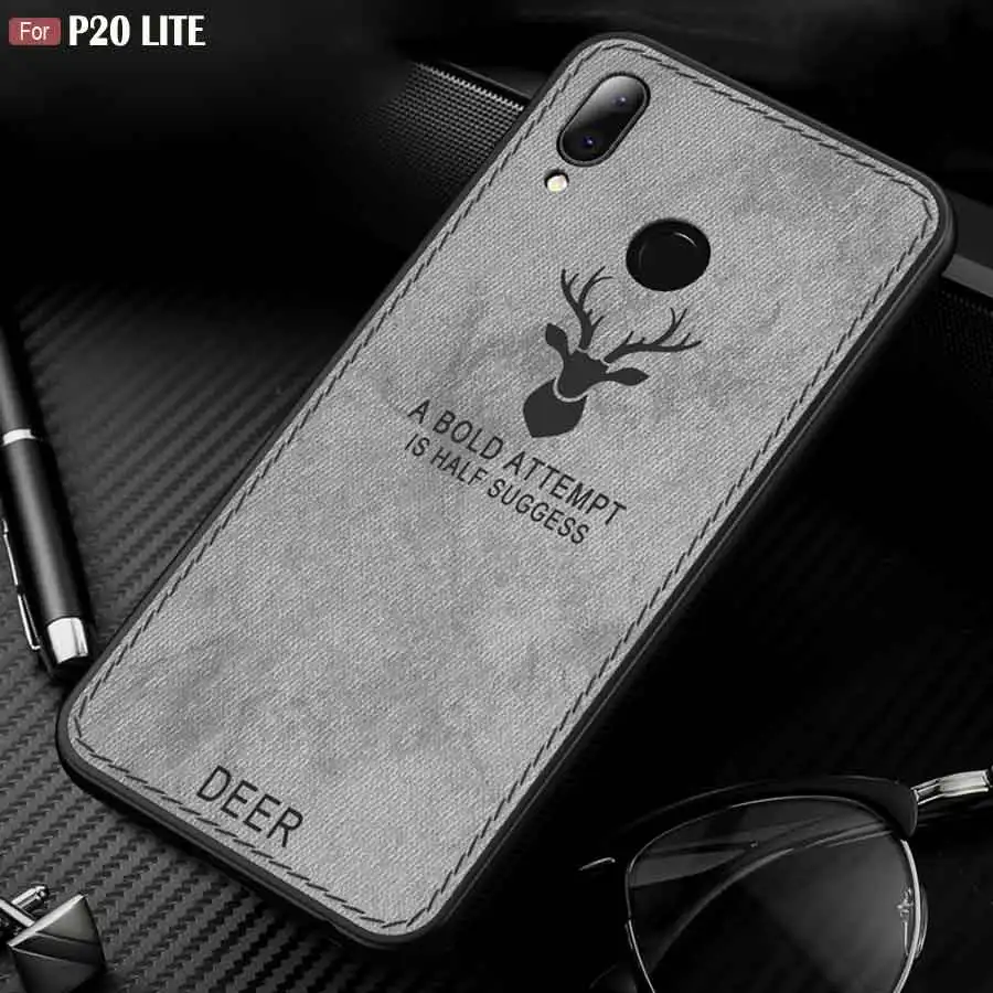 Huawei P20 Lite чехол на 5 84 &quotгибридный матовый тканевый кожаный силикон Edge для huawei P 20