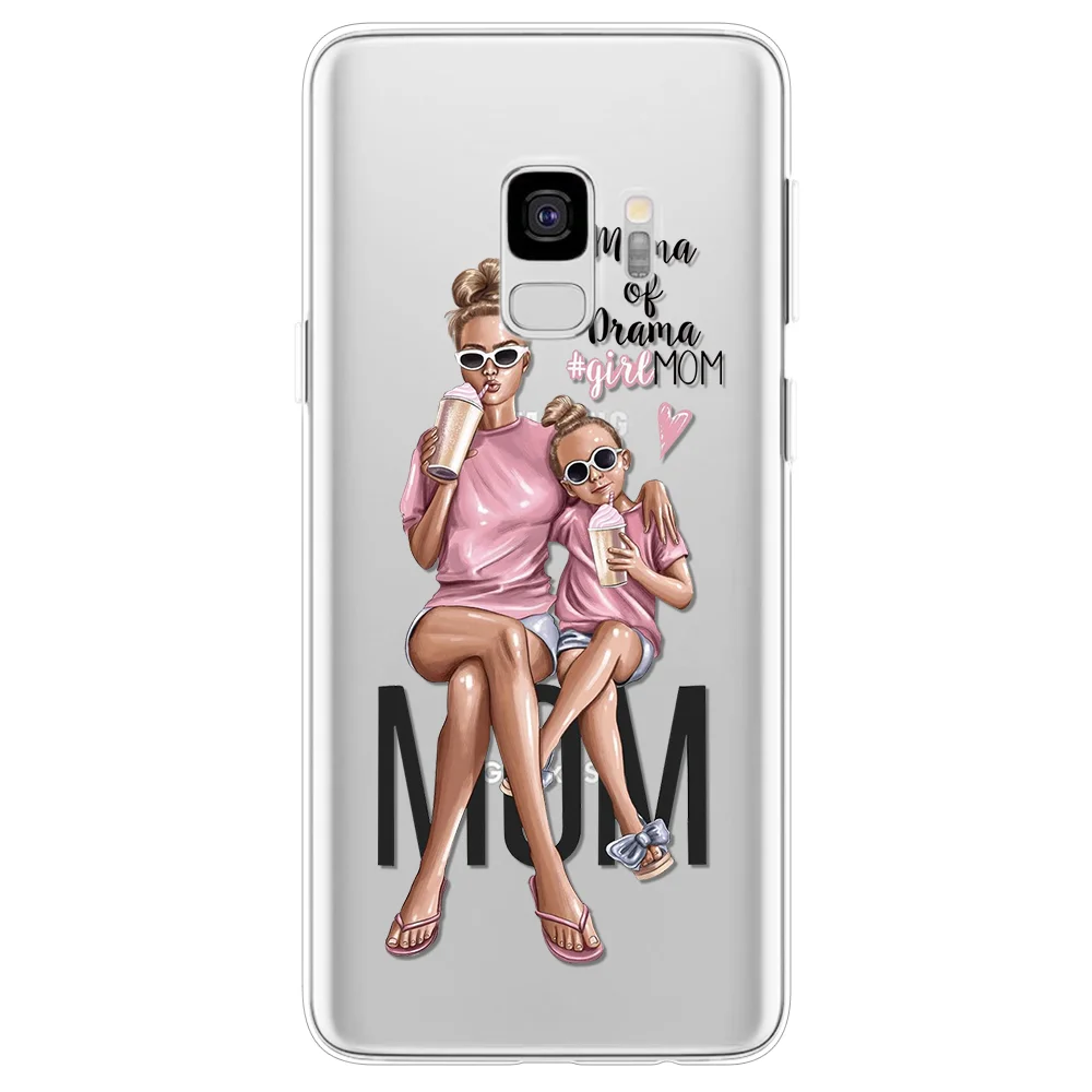 Черный, коричневый Чехол для мамы и дочки, для samsung Galaxy J4 J6 Plus J8 J7 Duo Max J3, чехол из ТПУ для samsung J5, чехол