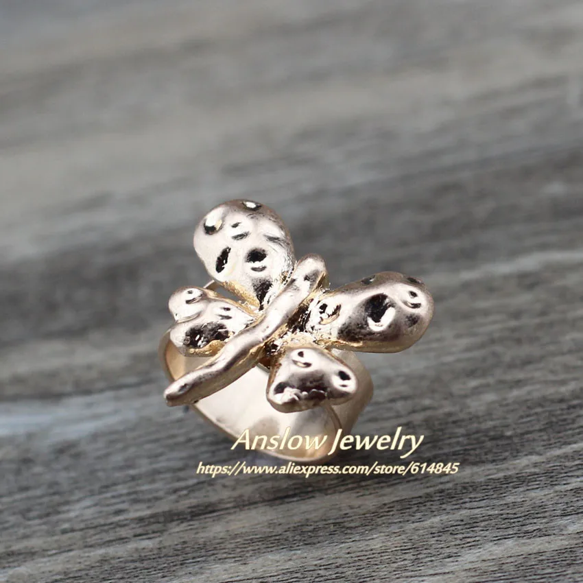 Женское регулируемое кольцо с бабочкой Anslow винтажное ювелирное изделие высокого