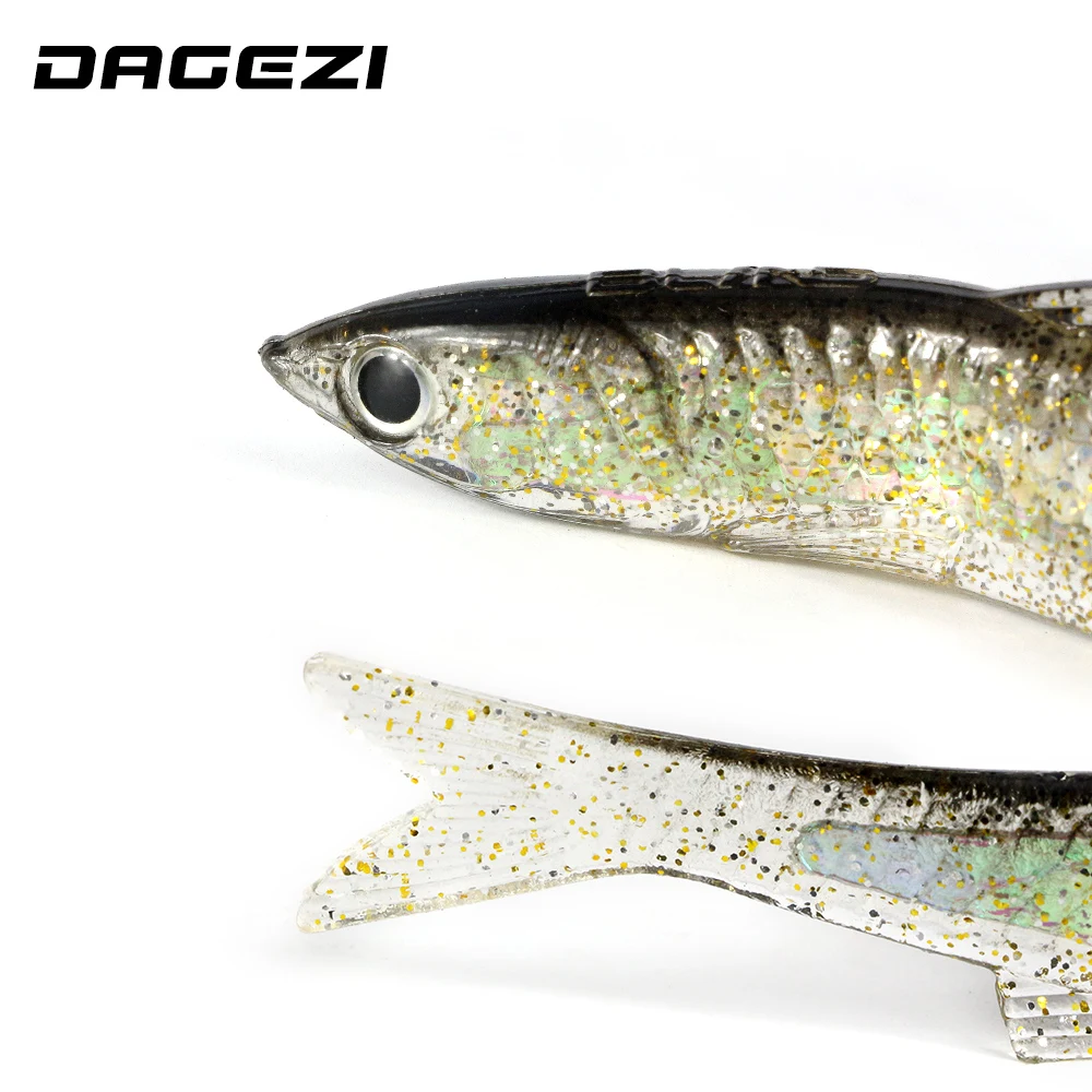 DAGEZI, 5 шт./лот, светящаяся Мягкая приманка, 13,2 см/13 г, воблеры, искусственная приманка, свинец, внутри, рыболовные приманки, морской бас, карп, рыболовный свинец