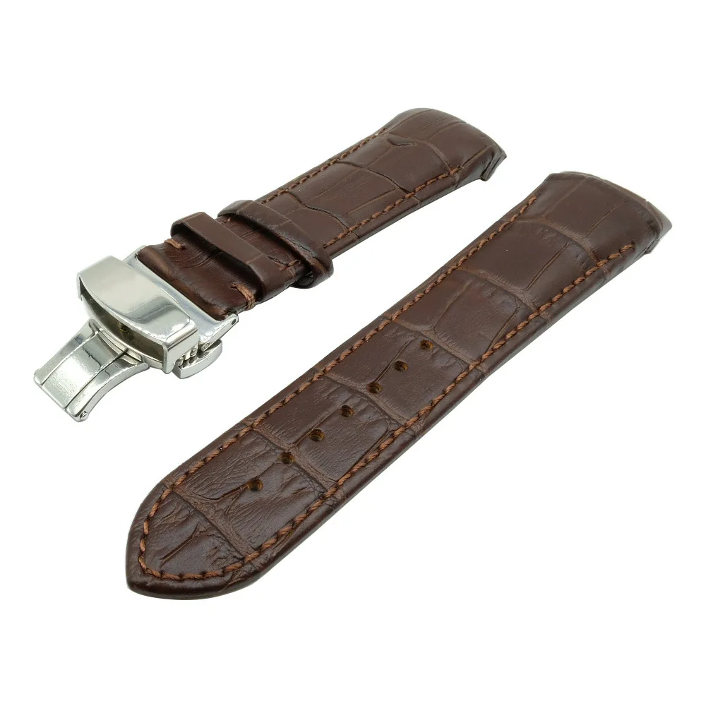 F Ремешок ручной работы для часов Tissot T035, ремешок для часов, ремешок из натуральной кожи, изогнутый конец, 22 мм, 23 мм, 24 мм, стальная пряжка, браслет на запястье - Цвет ремешка: F